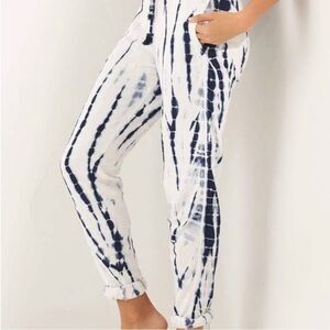 Level 99 Blue and White Tie-Dye Pants